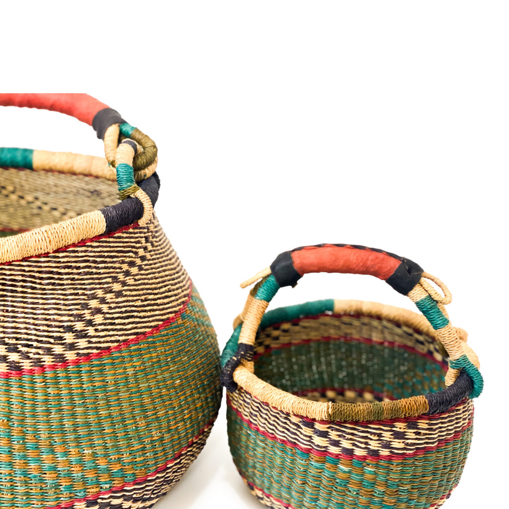 Beautiful Fair-trade, large Bolga market bag, shopper, storage basket, toys basket,woven order basket