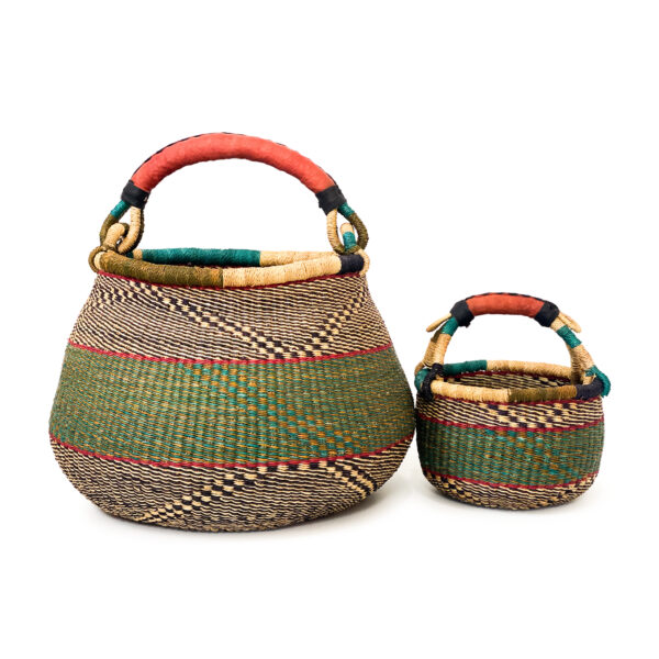 a small and large bolga pot basket