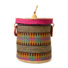 a bolga woven laundry basket with lid