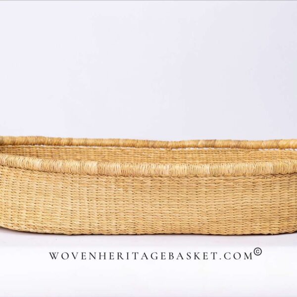 natural Moses changing basket with red leather handles