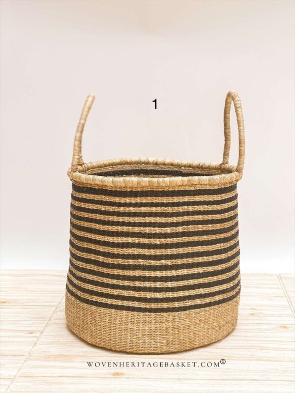 medium woven laundry basket with handles