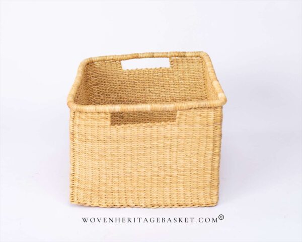woven rectangular storage basket for shelf