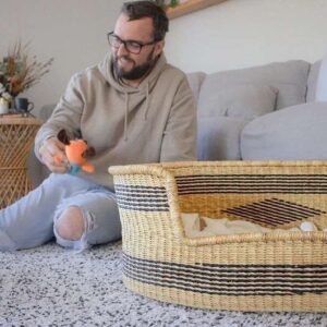 woven dog bed basket