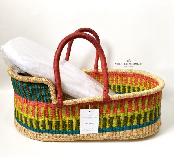 colorful Moses basket for baby