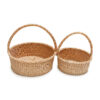 two woven picnic baskets