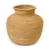 a woven plant pot on a white background