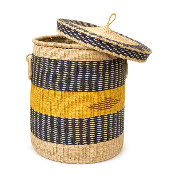 bolga woven laundry basket with lid