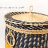 large bolga woven laundry basket with lid