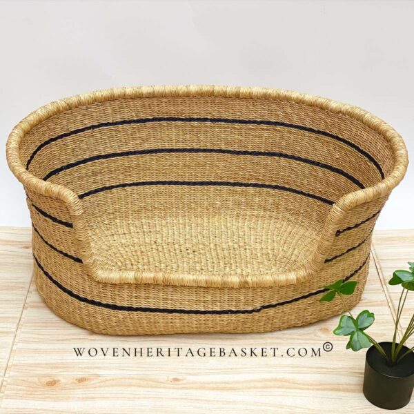 large woven dog bed basket