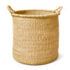 large woven laundry basket