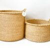 medium and large woven laundry baskets