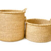 medium and large woven laundry baskets