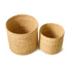 two woven plant baskets