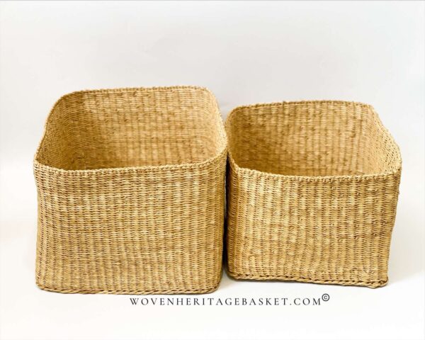 small and medium rectangular storage basket for shelf
