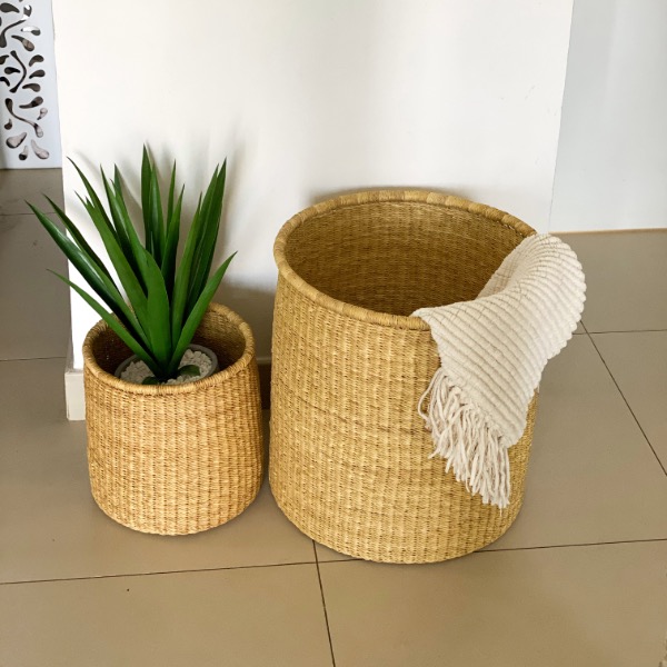 woven plant and storage basket